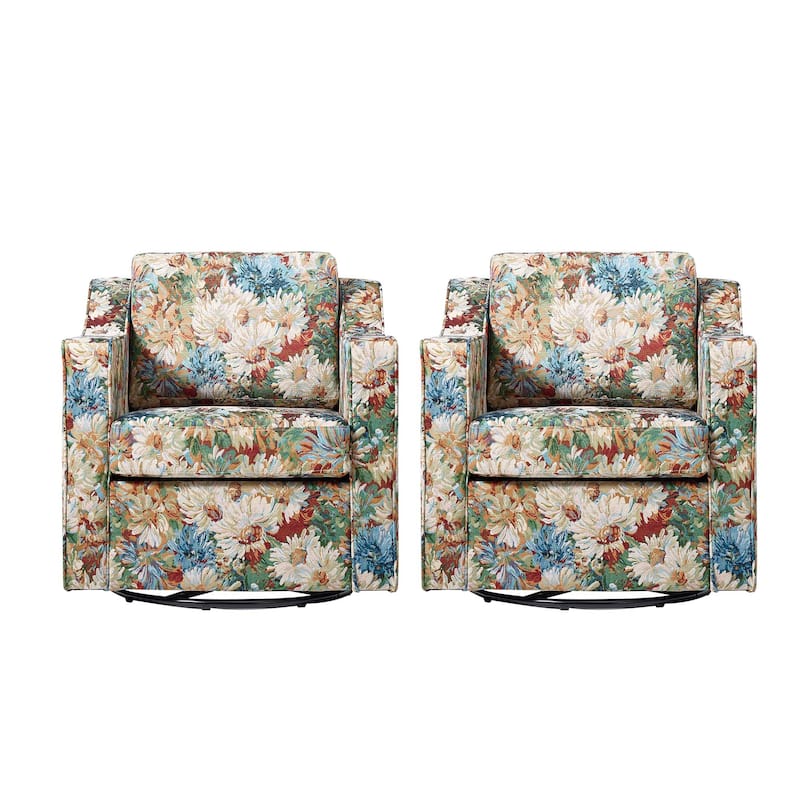 Modern Swivel Upholstered Armchair Accent chair Set of 2