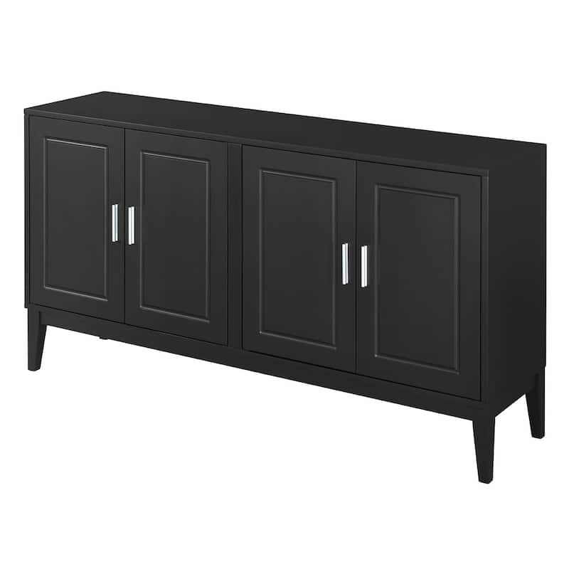 Roomfitters 4-Door Sideboard Storage Cabinet with Door Shelf, Two Large Cabinets and Adjustable Shelf