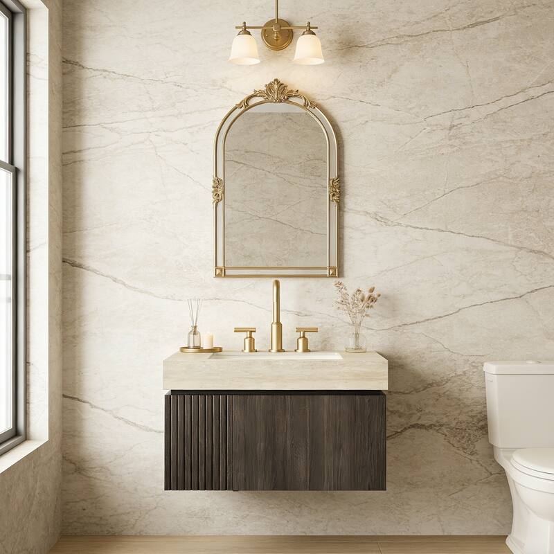 Mondern Floating Bathroom Vanity with 3 Pre-drilled Faucet Holes