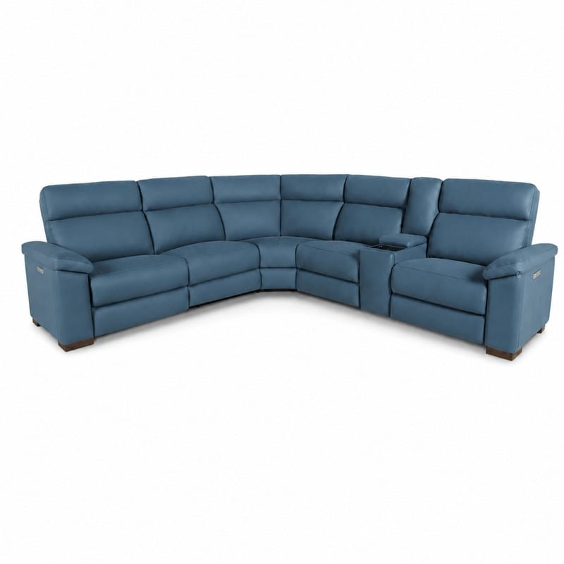 133.5" Top Grain Leather Zero Gravity Power Reclining Sectional Sofa with Extendable Footrest and USB-C