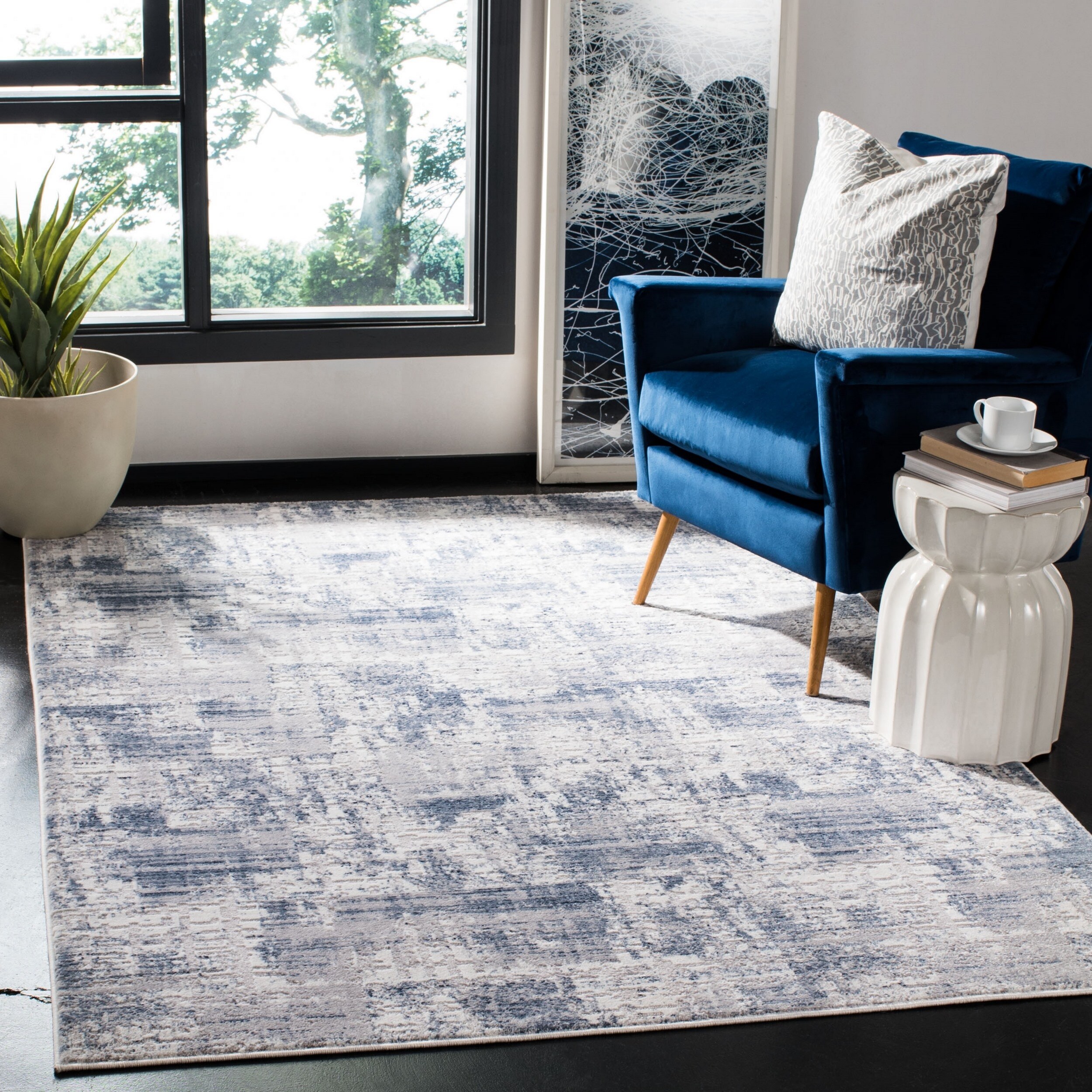 Safavieh Handmade Mirage Pessa Modern Abstract Viscose Rug Silver Ivory 9 X 12 For Sale Online Ebay
