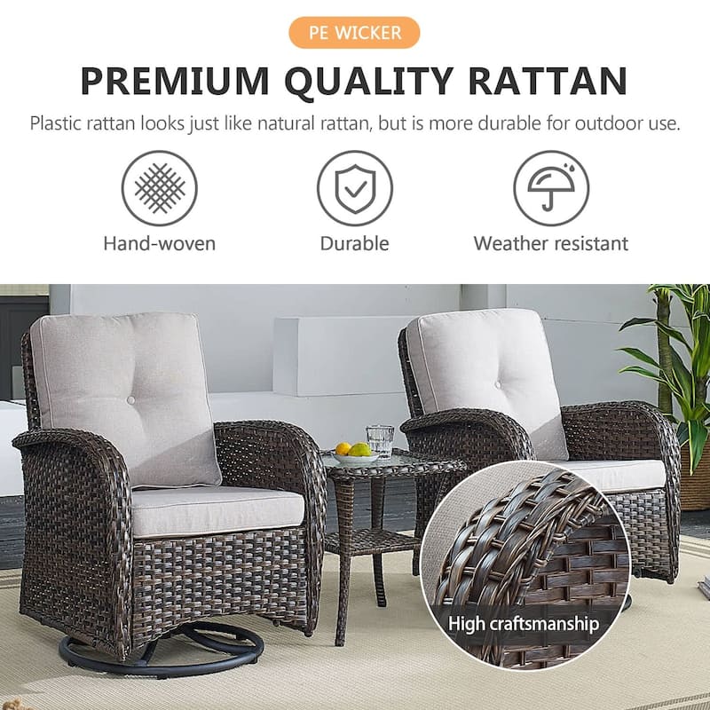 Gymojoy Outdoor Patio Chair & Fire Pit Set Luxurious Comfort Conversation Set