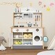 preview thumbnail 4 of 8, Gymax Kids Play Kitchen Set Wooden Pretend Toy w/Microwave Oven &