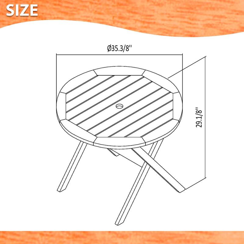 Amazonia 3pc Outdoor Patio Wood & Aluminum Bistro Set