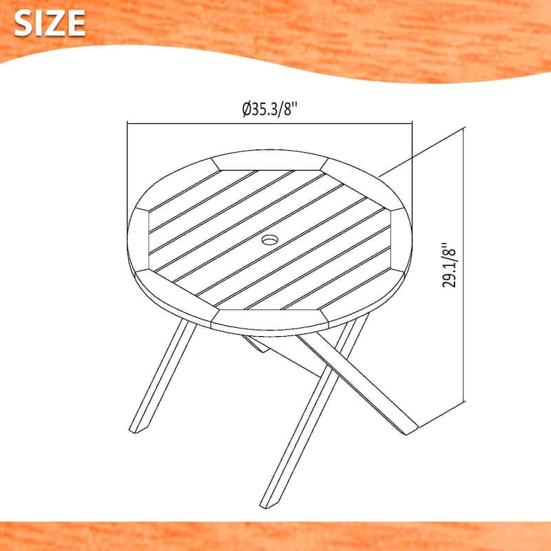 Amazonia Tigard 3-Piece Eucalyptus Wood Patio Dining set