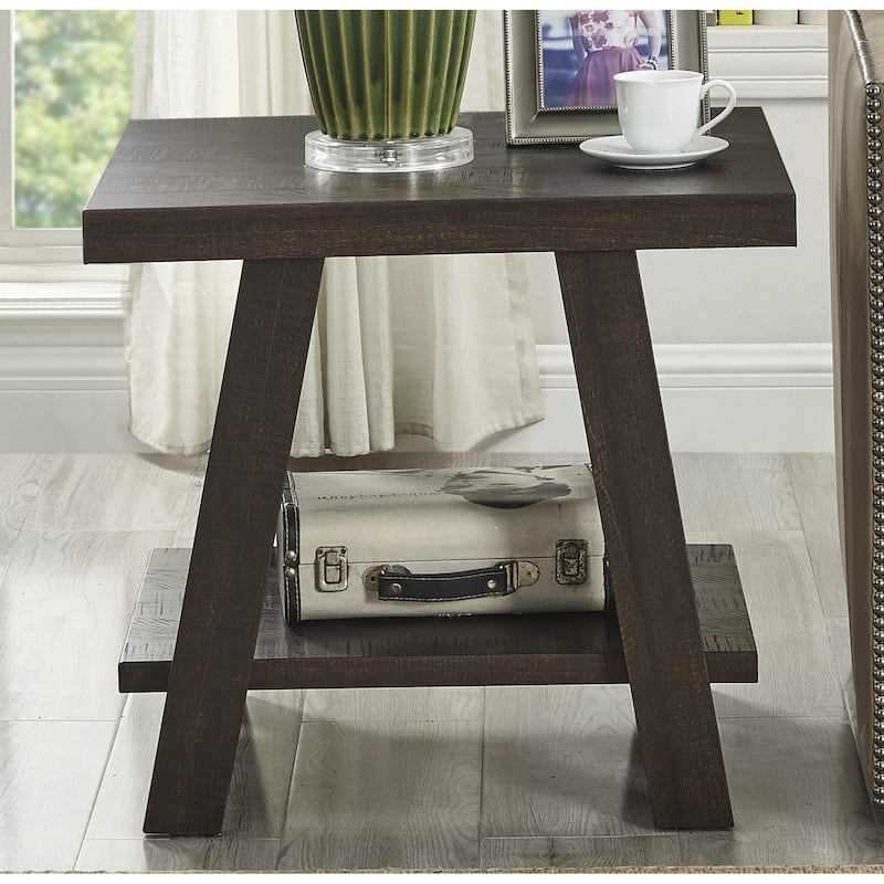 Contemporary Wood Shelf End Table