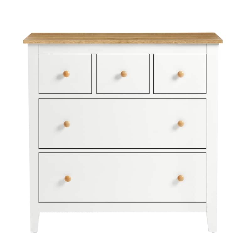 5 Drawer Dressser with Solid Wood Knobs