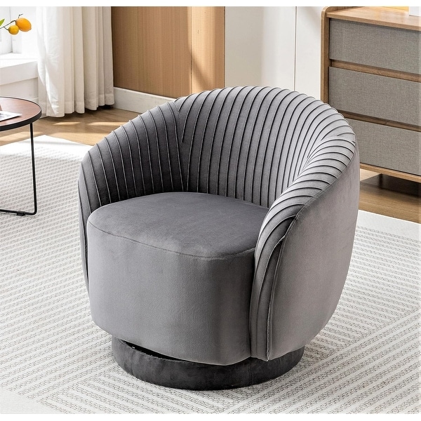 US Pride Furniture Contemporary Velvet Swivel Barrel Chair with 360 Spin Capability Round Accent One Seater Sofa On Sale Bed Bath Beyond 40721047