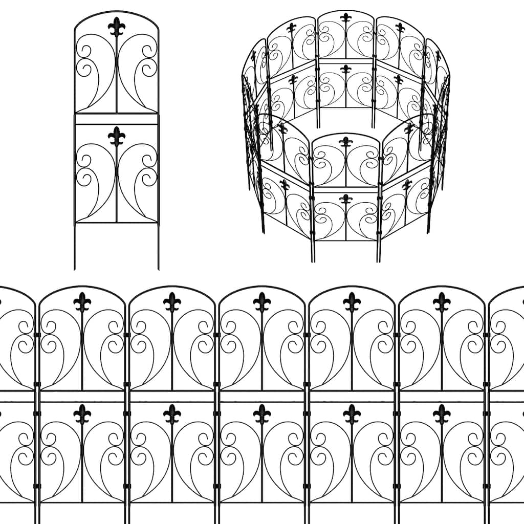 Decorative Garden Fences, Rustproof Metal Fencing for Yard, Dog Rabbits Wire Section