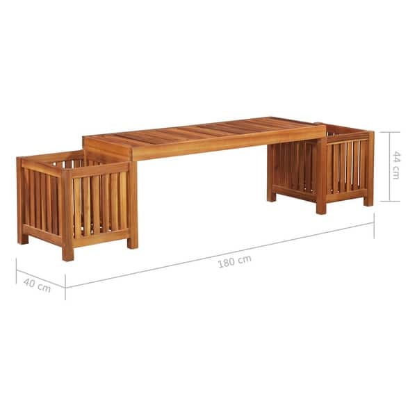 Shop Vidaxl Garden Planter Bench Solid Acacia 0 9 X15 7 X17 3