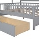 preview thumbnail 11 of 9, Wooden Full House Bed w/Storage Shelf & 2 Drawers, Daybed Frame, Gray
