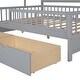 preview thumbnail 12 of 33, Wooden Full Size House Bed with 2 Drawers,Kids Bed with Storage Shelf, Gray