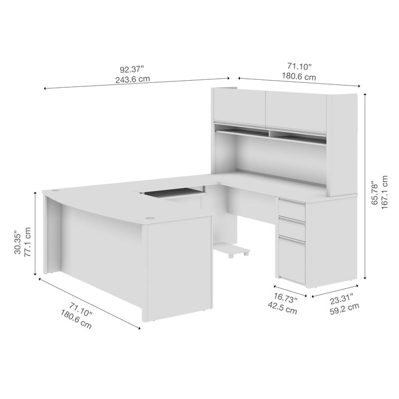Bestar Connexion U-shaped Workstation Desk Kit