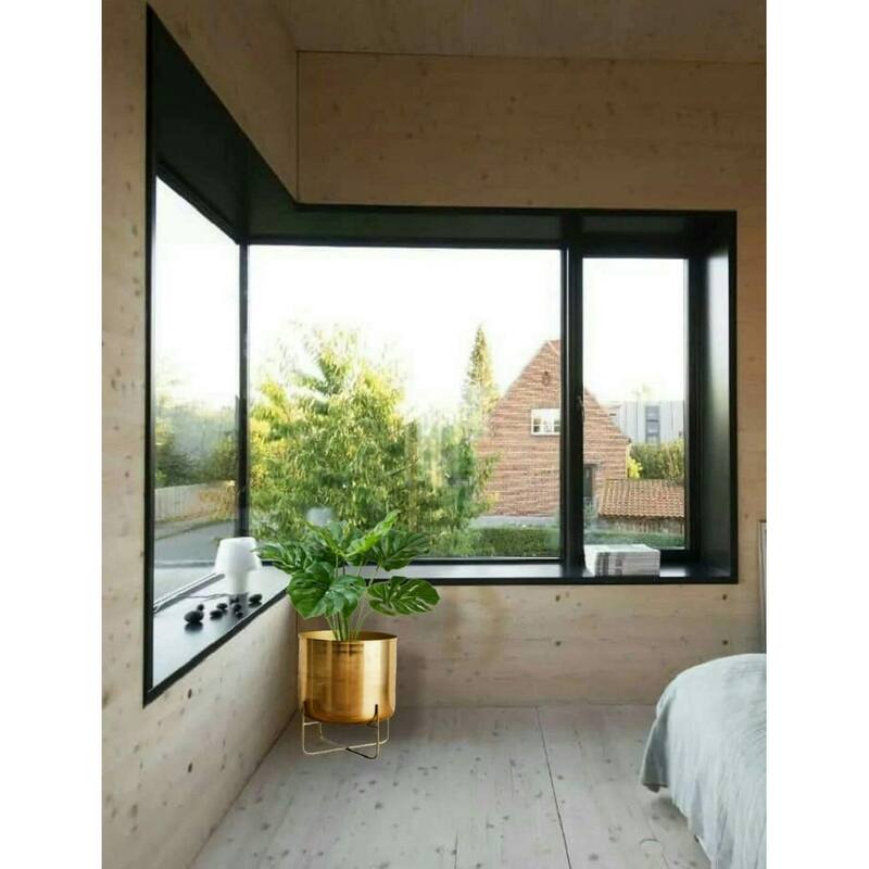 Gold Planter with Detachable Metal Stand, Decorative Indoor Planter Pot, Flower Pots Stand for Living Room, Kitchen, Office