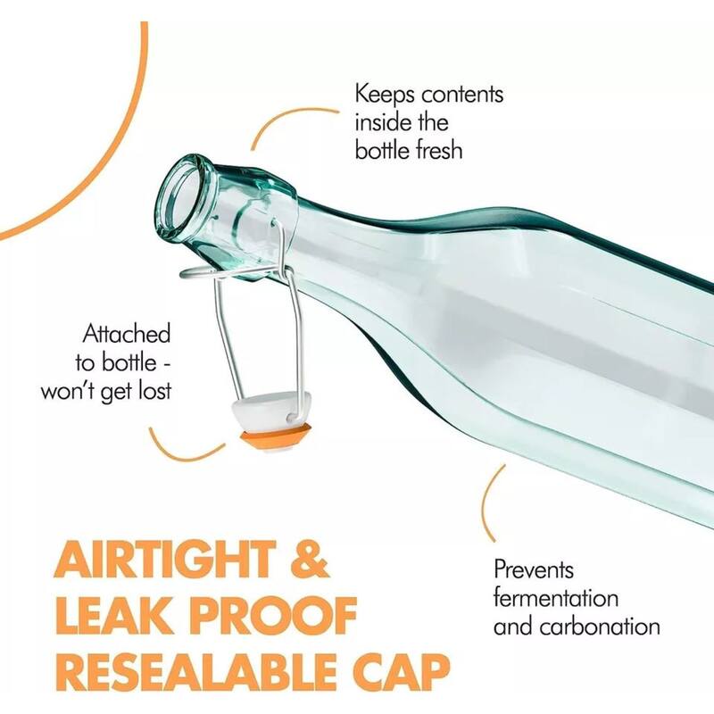 Amici Home Faceted Hermetic Glass Bottle, 9 Oz - Set of 6 - 9 Oz