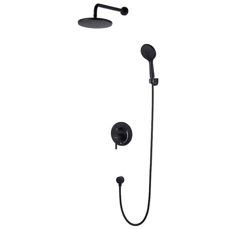 Matte Black 2-Spray Shower System with Handshower