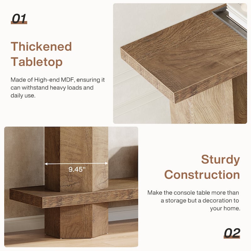 71'' Long Console Table for Entryway, Wood Sofa Table Behind Couch