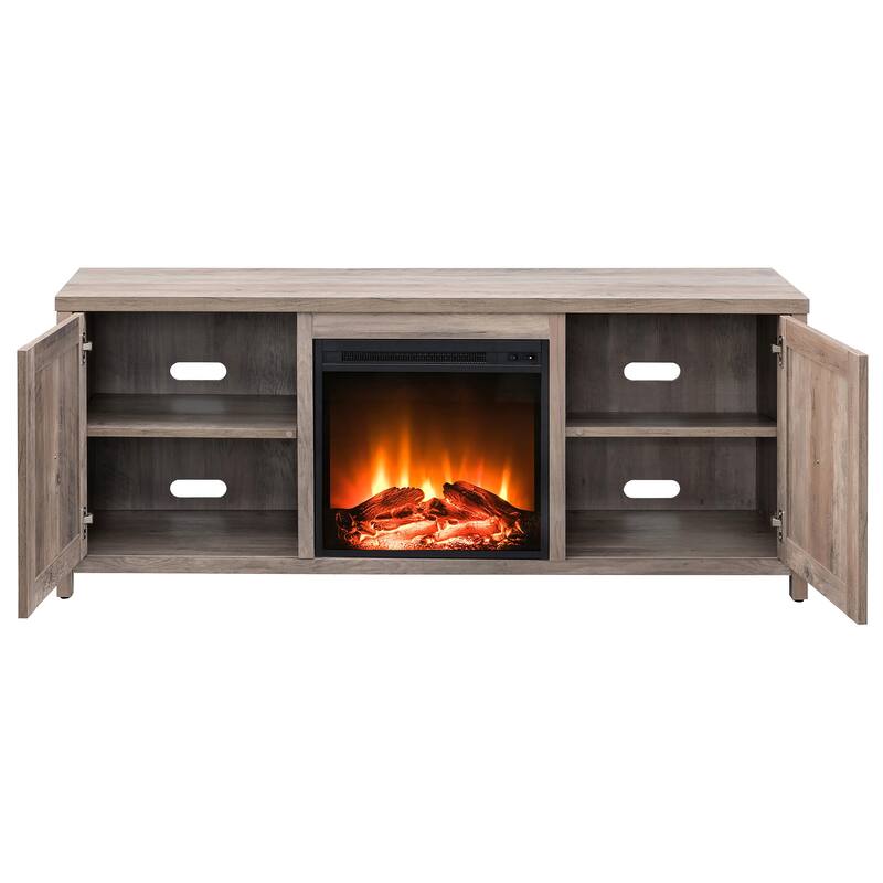 Granger 58" TV Stand with Log Fireplace Insert
