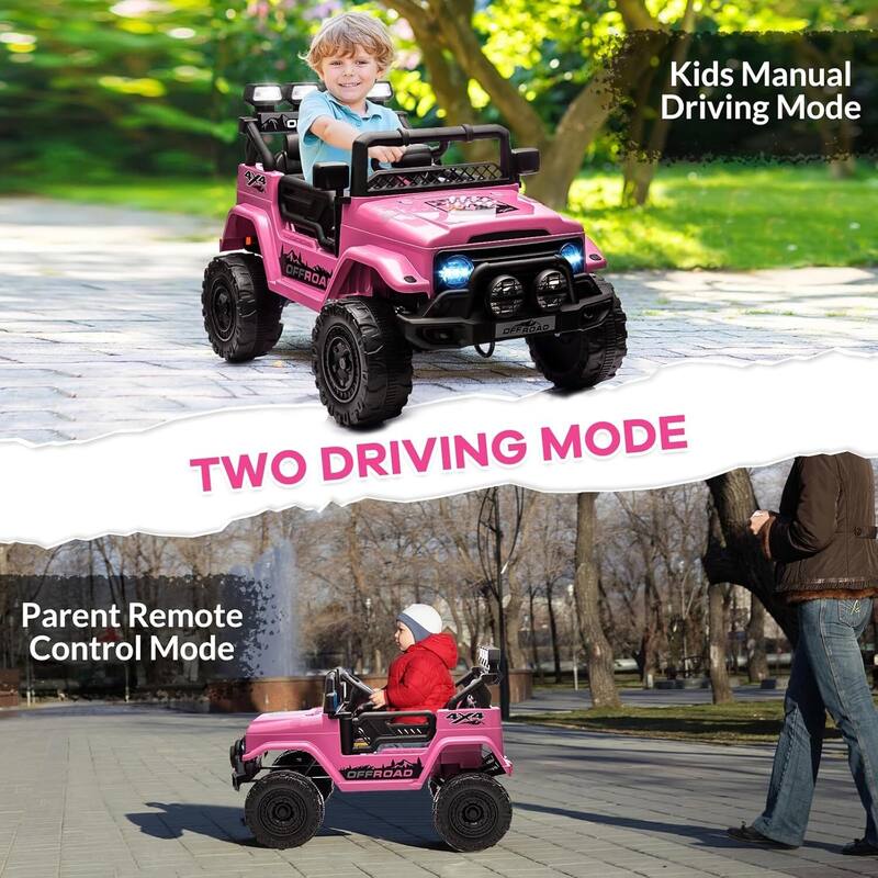 12V Kids Ride on Truck, Ride on Jeep Car with Remote Control