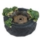 preview thumbnail 2 of 6, Black Resin Old Tire Frog Friends Outdoor Fountain - 10" H x 15.9" Diameter