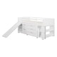 preview thumbnail 9 of 58, Versatility Low Twin Size Wooden Kids Bed Loft Bed with Cabinets,Shelves,Storage Drawers,Guardrails and Slide
