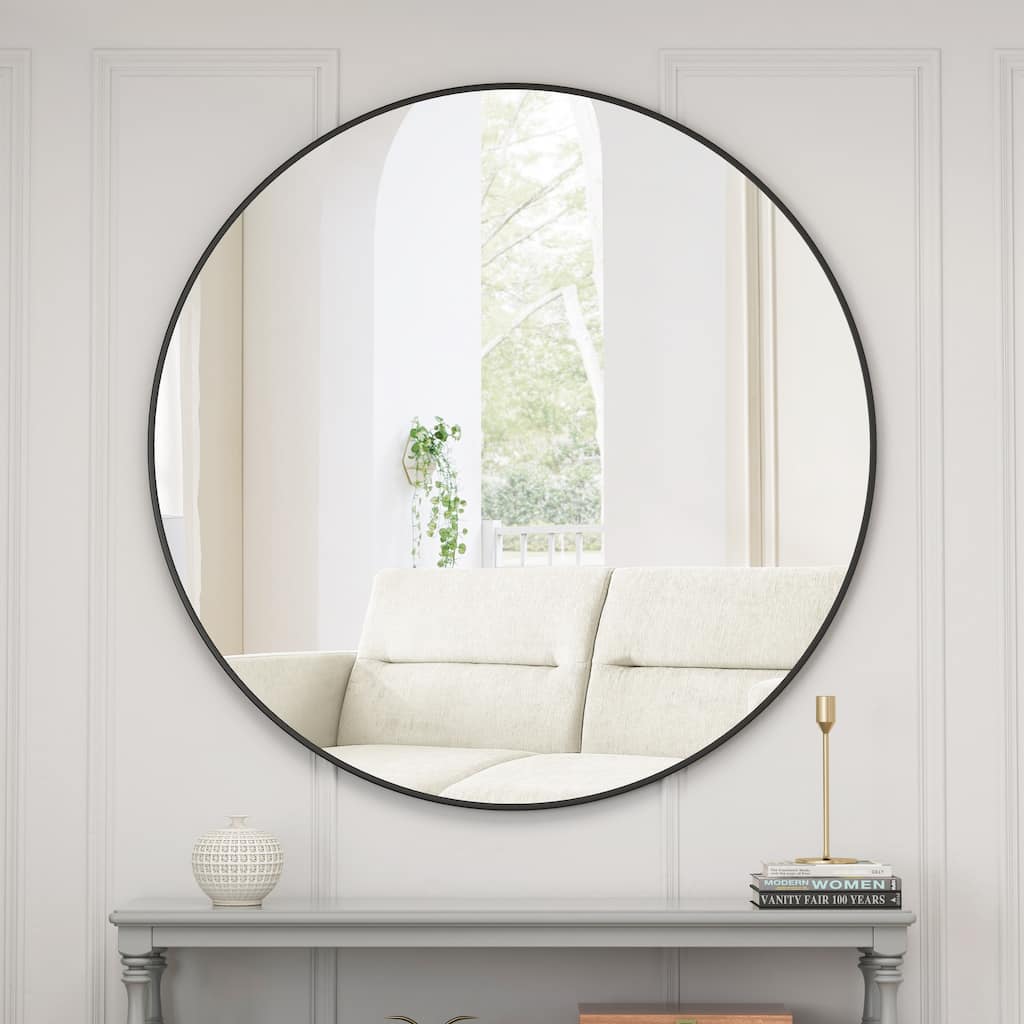 Laro Modern Metal Framed Wall Mirror by GDFStudio