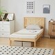 preview thumbnail 31 of 45, Twin Size Solid Wood Platform Bed Frame With Headboard White