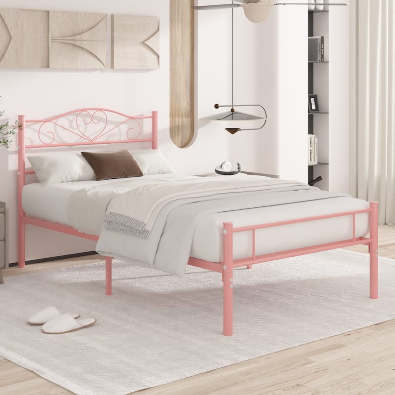 Victoria Metal Platform Bed Frames with Headboard