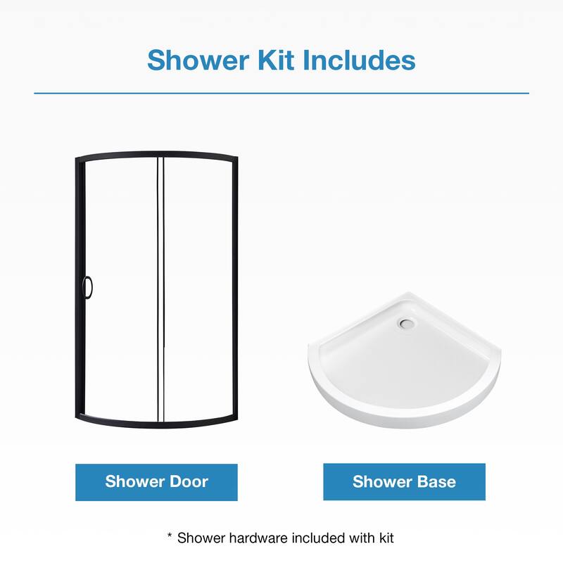 OVE Decors Breeze Corner Shower Sliding Door with Base and Clear