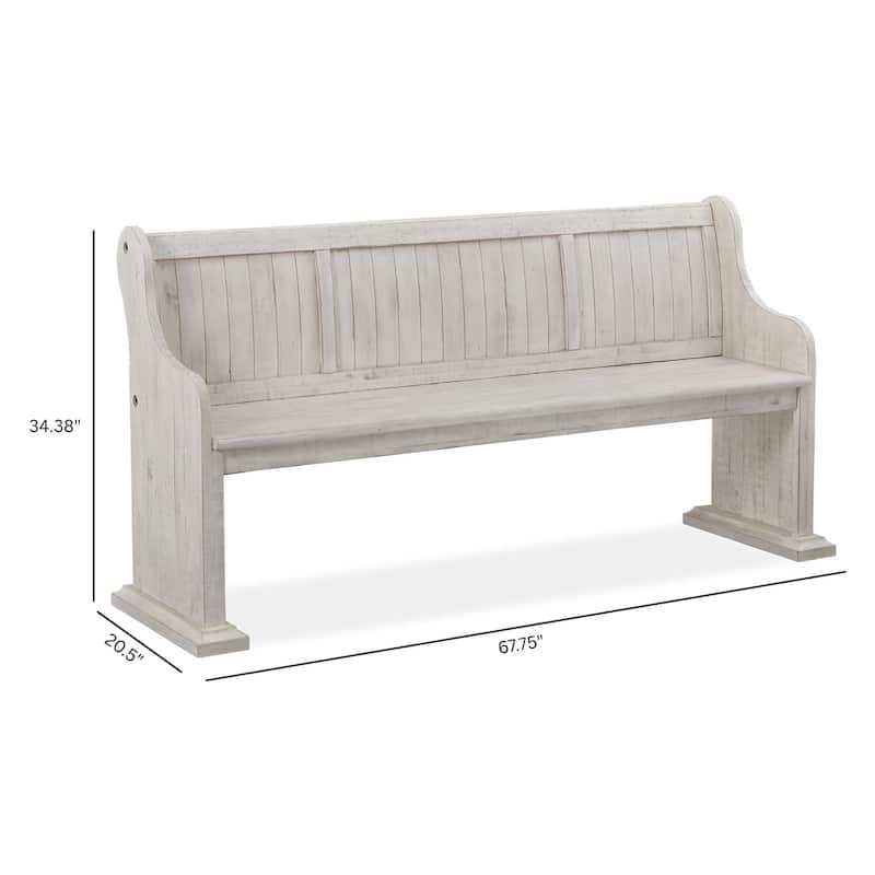Magnussen Home Bronwyn Alabaster And Toasted Nutmeg Bench - 67.75''W x 20.5''D x 34.38''H