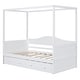 preview thumbnail 9 of 7, Twin Canopy Bed with Trundle, Wooden Twin Size Daybed Frame, Twin Sofa Bed, Platform Bed Frame for Kids, Teens, Adults, White