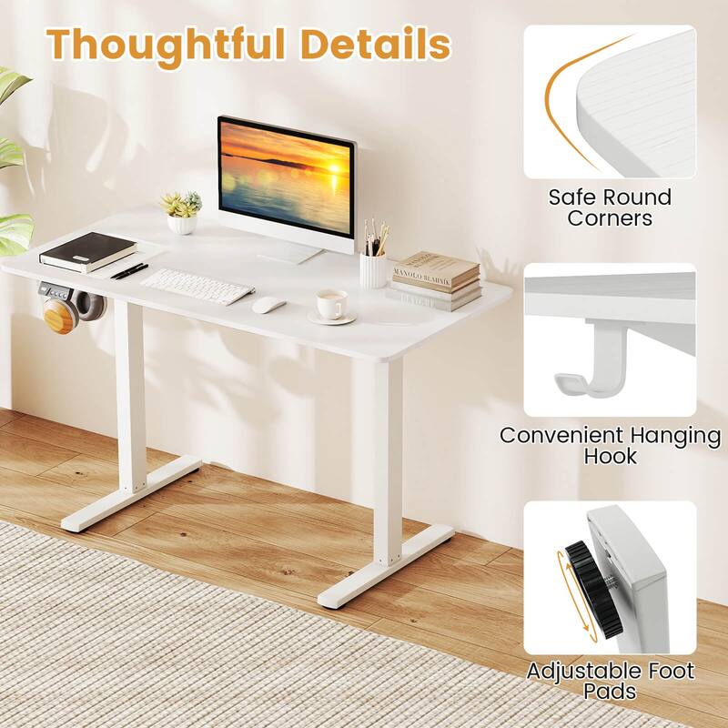 Costway 48” x 24” Electric Standing Desk with LED Display 2 Memory