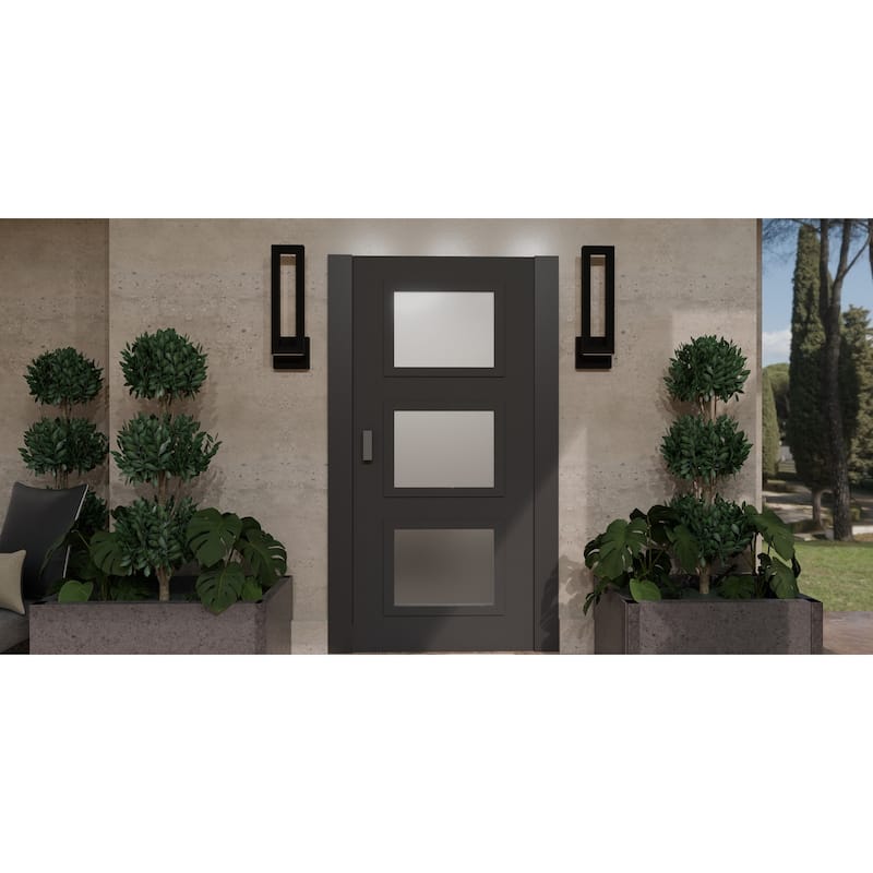 Pompeii Integrated LED Earth Black Outdoor Wall Lantern