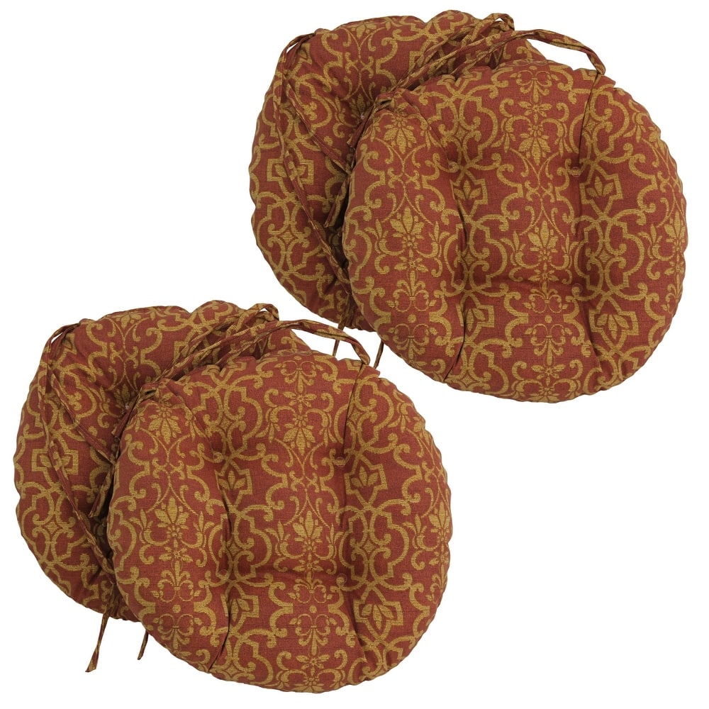 16-inch Round Tufted Indoor/Outdoor Chair Cushions (Set of 4) - 16"
