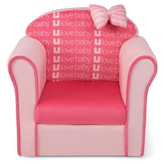 Costway Kids Cute Pink Bow Sofa Children Couch Toddler Upholstered - See Details