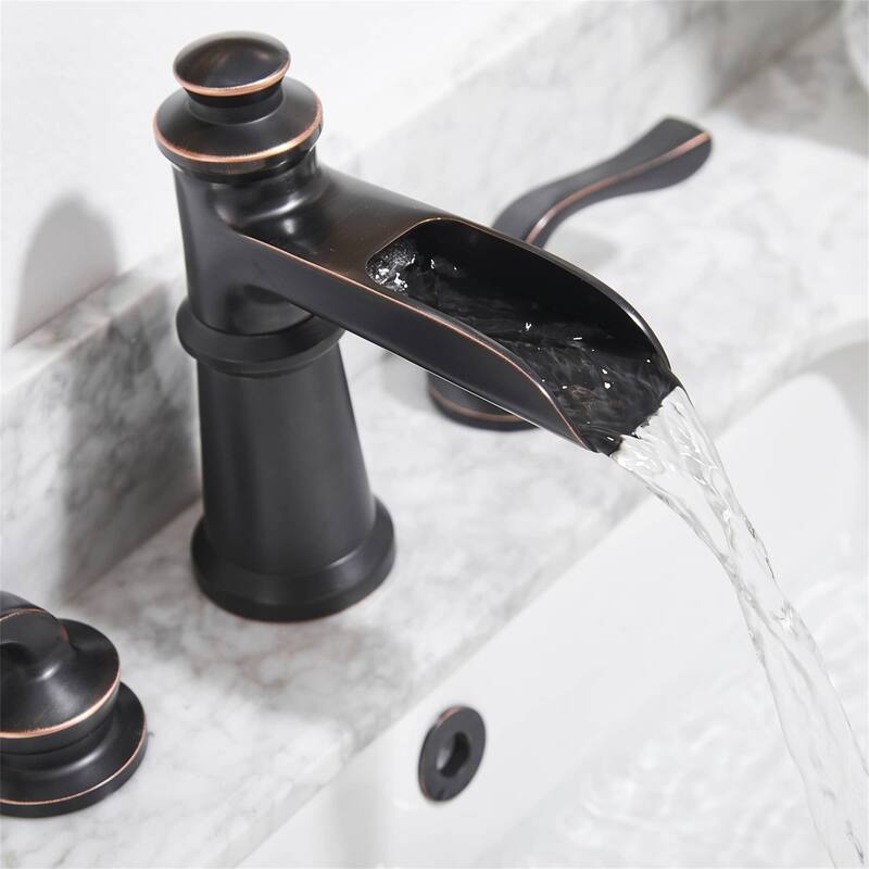 8 Inch Widespread Waterfall Bathroom Faucet 3 Hole Oil Rubbed Bronze