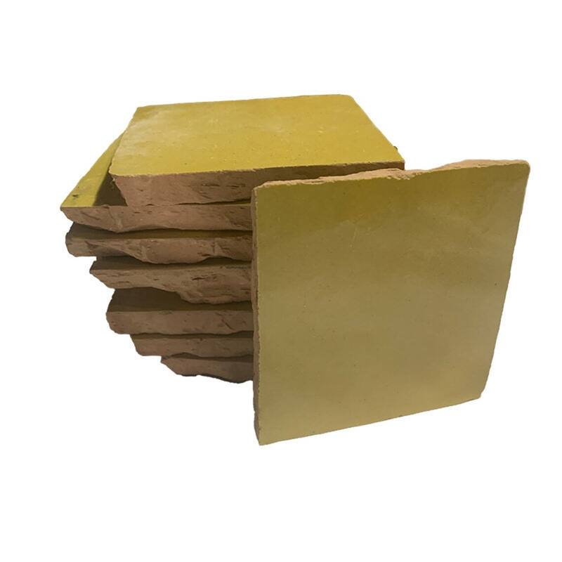 Handmade 4x4-in Moroccan Mosaic Solid Color in Mustard