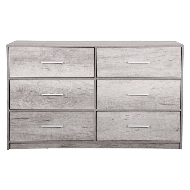 6 Drawer Dresser with Fabric Drawers and MDF Frame Modern Storage