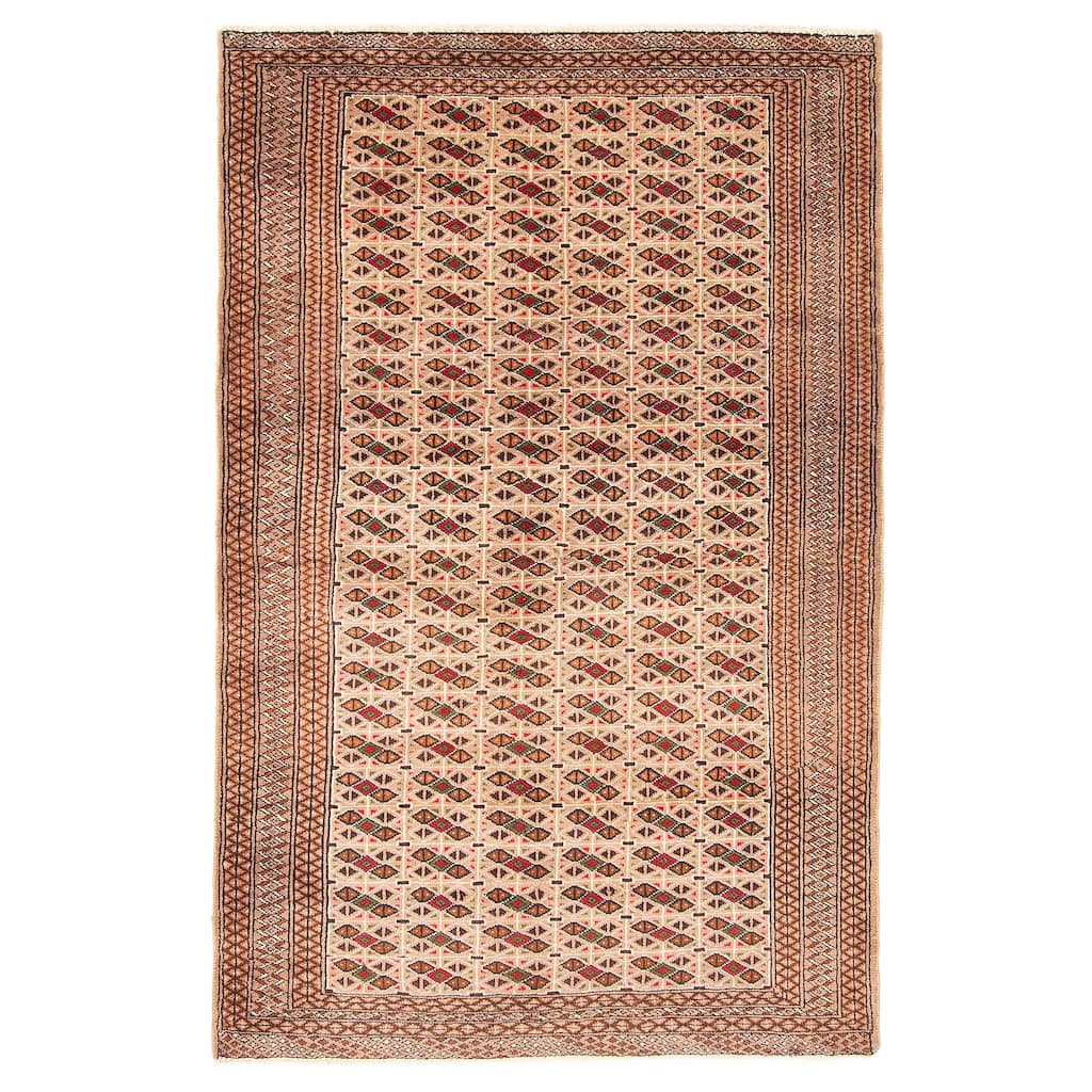 ECARPETGALLERY Hand-knotted Teimani Tan Wool Rug - 4'0 x 6'4