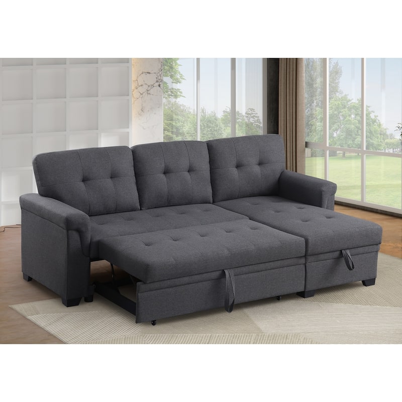 83.75" Modular Linen L-shaped Sectional Sofa with Hidden Storage