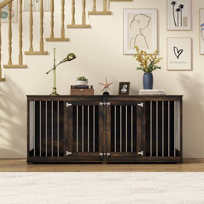 Multi-functional Pet Crate with Secure Locks - Versatile Color Console