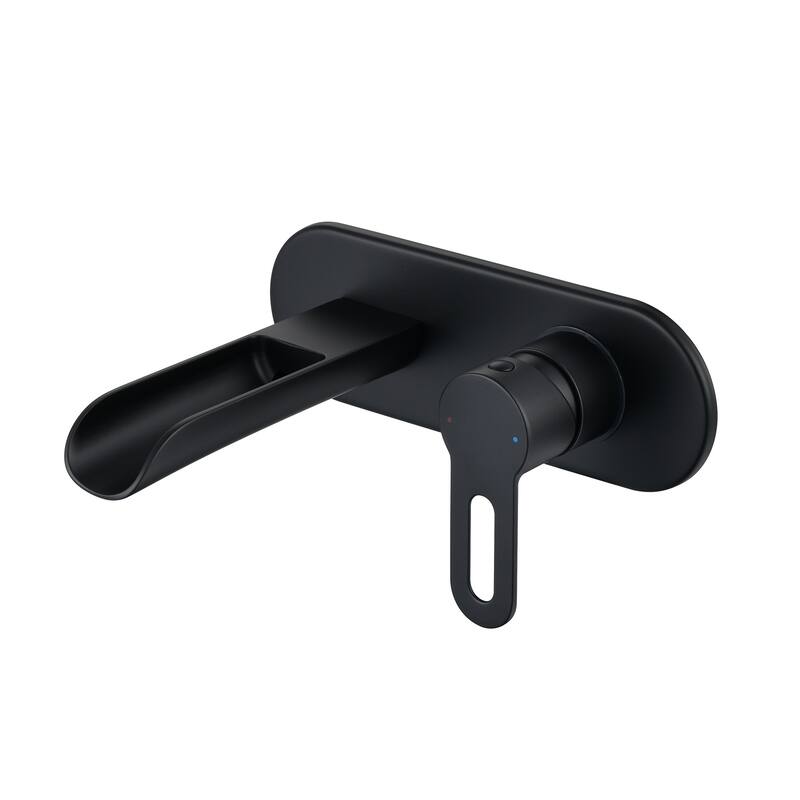 Luxier Vivid Fall 1-Handle Wall Mounted Bathroom Faucet with Valve