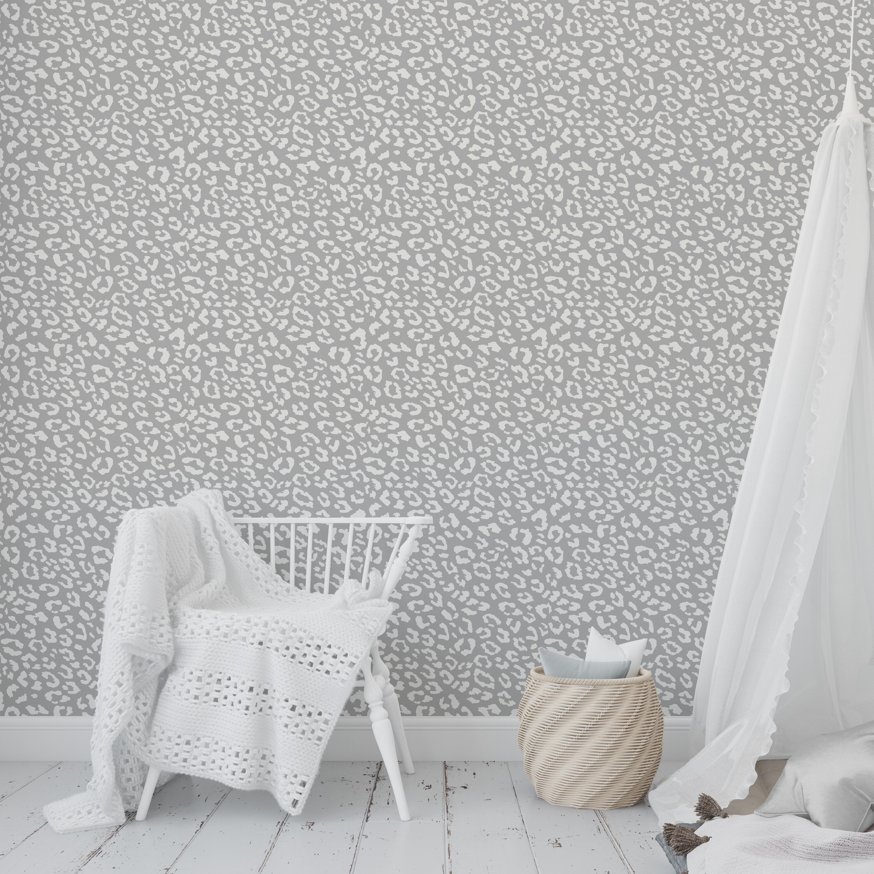 Leopard White On Grey Peel And Stick Wallpaper By Kavka Designs 2 X 16 Overstock 31637949 It is removable (and repositionable) making it great for covering walls, stair risers, drawer liners, bookcases and an array of craft and decorating projects. leopard white on grey peel and stick wallpaper by kavka designs 2 x 16