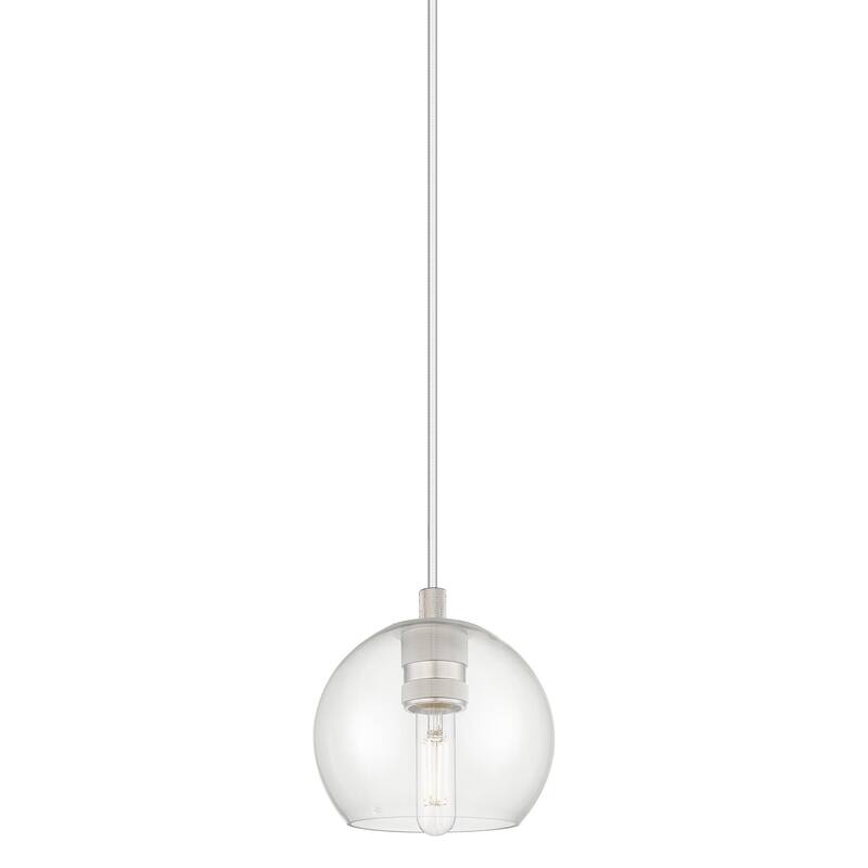 Innovations Lighting 434-1P-8-6 Crown Point Pendant Crown Point 6" - Satin Nickel / Clear
