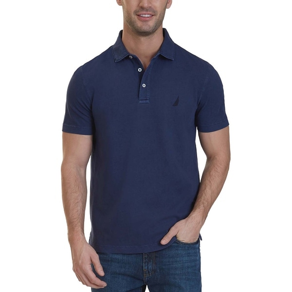 Nautica Clic Fit True Navy Blue Dyed Short Sleeve Polo Shirt Nautica Clic Fit True Navy Blue Dyed Short Sleeve Polo Shirt Large L Free Shipping On Orders Over 45 19736354