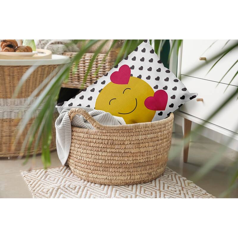 Love Emoji Valentines Day Decorative Throw Pillow