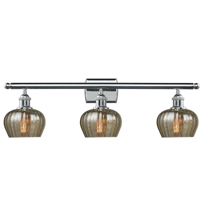 Innovations Lighting Fenton 3 Light 26" Wide Bathroom Vanity Light - Polished Chrome / Mercury Fluted