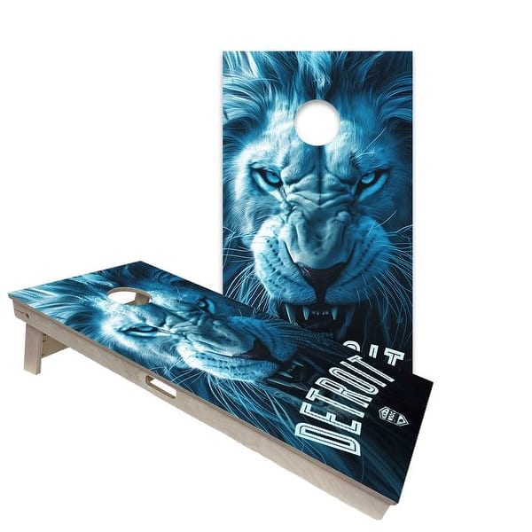 slide 2 of 6, Detroit Lions Regulation 2x4 Cornhole Board Set All-Weather - Include Carrying Case