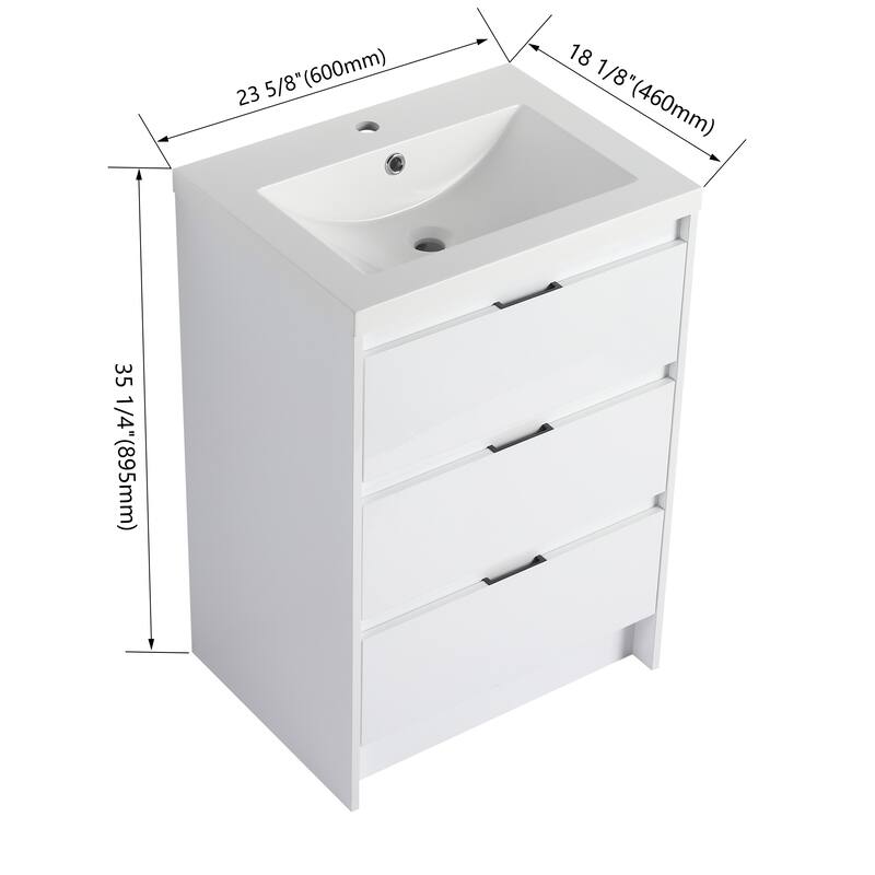 Freestanding Bathroom Vanity with Resin Sink
