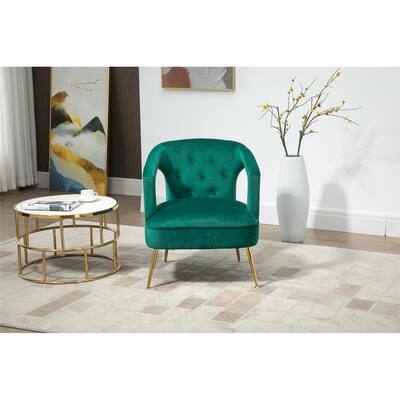 HOMEFUN Accent Chair ,leisure single chair with Golden feet